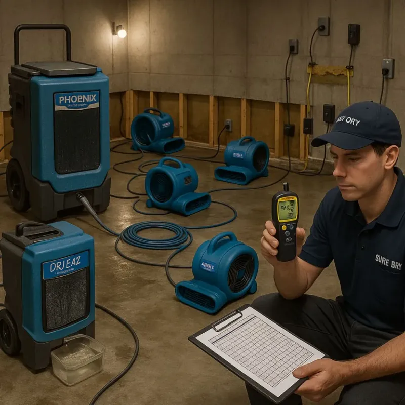 Structural Drying and Dehumidification process in Durand, WI